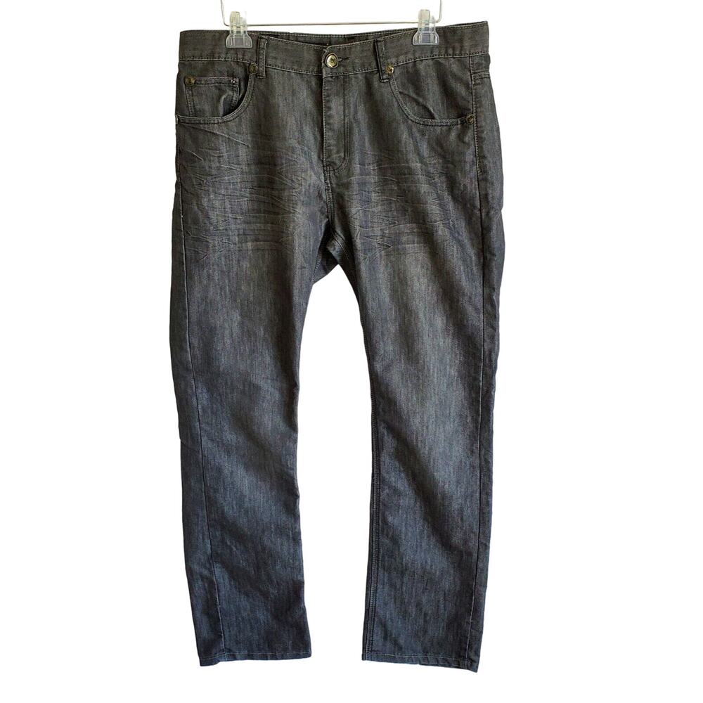 Blue Rag Jeans Mens Size 36 Charcoal Black Denim Distressed Streetwear Casual